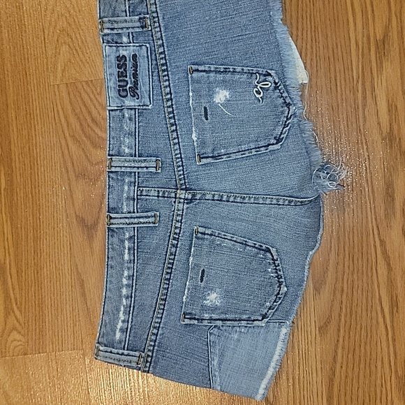 Guess Y2K Short Distressed Button Up Jean Shorts - Picture 12 of 12